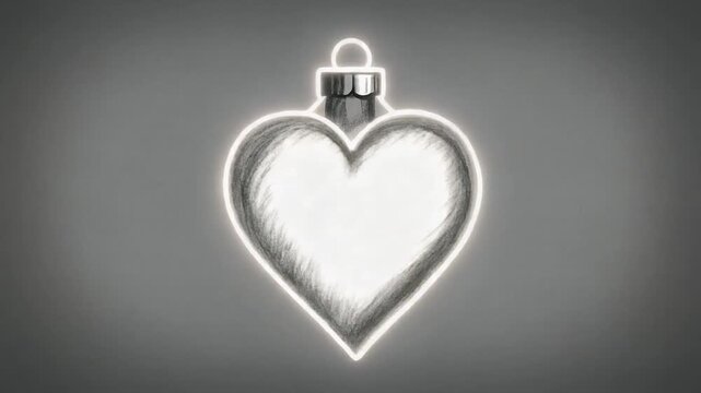 Animated pencil sketch of the Tin Man's heart rendered as a glowing metallic festive ornament on paper, symbolizing emotional intelligence and holiday concepts.