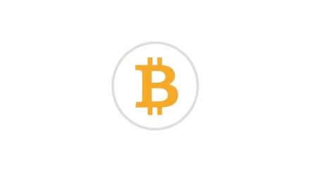 Obraz premium Bitcoin symbol on white background for cryptocurrency concept.