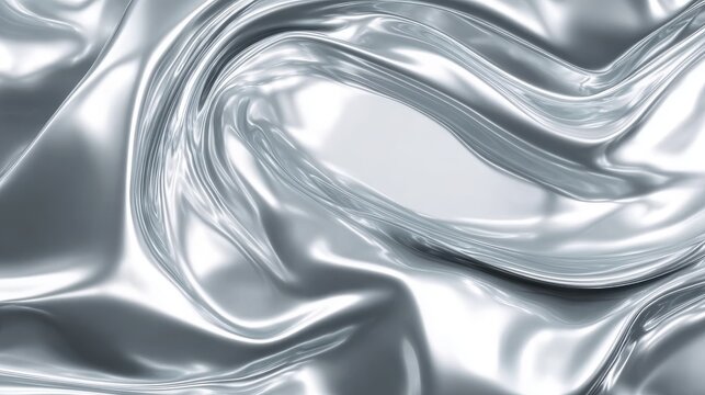Flowing metal texture background in silver, perfect for websites, advertisements, and innovative content.