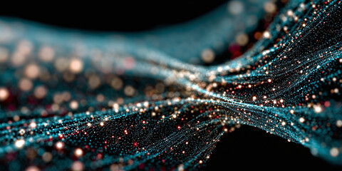 Abstract Data Stream with Intertwined Lines and Nodes in Complex Technological Network