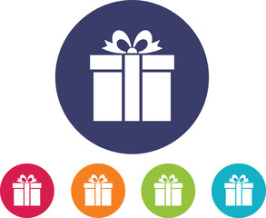 Minimalist Gift Box Icon Set Vector Collection for Celebration, Holiday, Birthday, and Shopping Apps