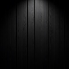 Dark black wooden background with vertical planks and subtle top spotlight creating a gradient effect.