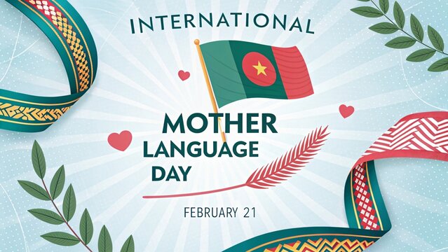 International Mother Language Day: A visual celebration of International Mother Language Day with design elements to convey cultural pride and linguistic diversity. - Powered by Adobe