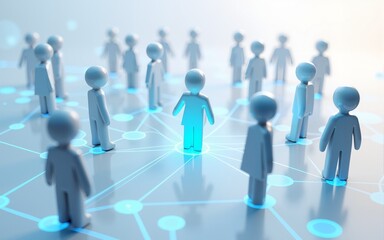 3D rendering with social communication and network concept with 3d models of people. High quality