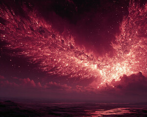 Scarlet Sky A Crimson Canopy over Dark Waters