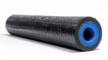 Insulated Pipe Section on White Background