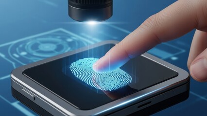 Fingerprint scanning on device with digital display