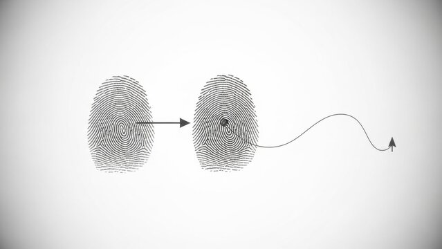Fingerprint transformation with arrow illustration