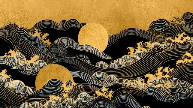 Abstract background with ukiyo-e inspiration, suitable for prints, social media, and elegant content.