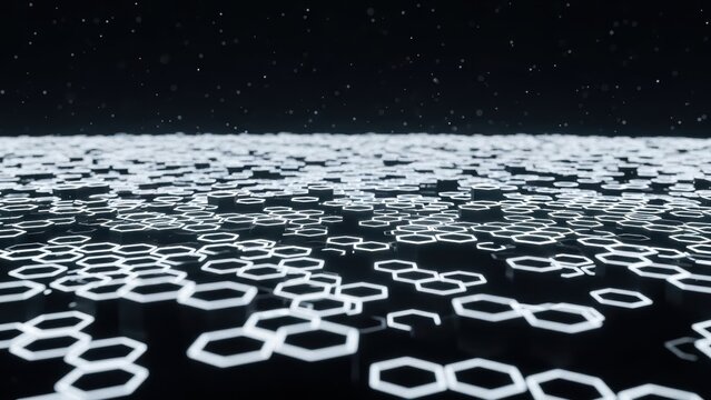Hexagonal pattern with glowing nodes