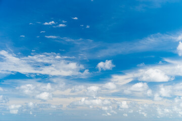 clear blue sky with little clouds in daylight for cyan bright skyscape to white cloudscape or ozone...
