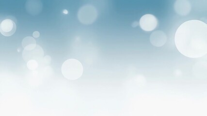 Gentle white circular bokeh lights shimmer and drift on a tranquil blue and white gradient. - Powered by Adobe