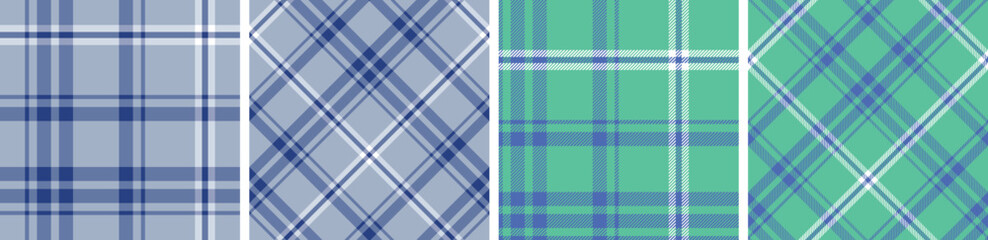 plaid pattern set.checkered fabric texture background.
