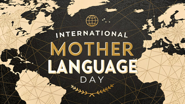 Celebrating Linguistic Diversity: A captivating image honoring International Mother Language Day, where languages worldwide unite on a global map. 