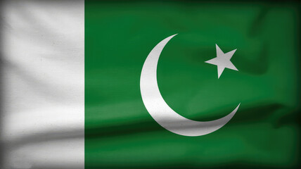 Patriotic Pakistan flag waving gently, a symbol of national pride and independence day celebrations, perfect for cultural events and global unity projects