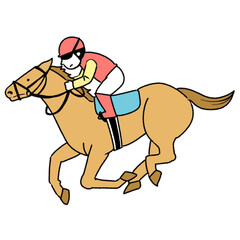 競馬の選手のイラスト
