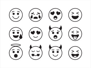 Emoji Face Expression Icon Set