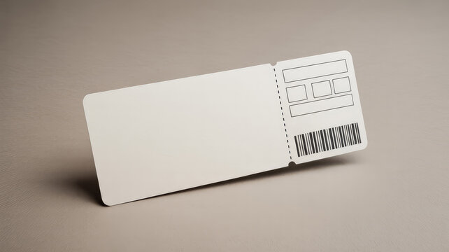 Blank ticket template beckons creative use for events, travel, and promotions with customizable fields and barcode for personalized branding