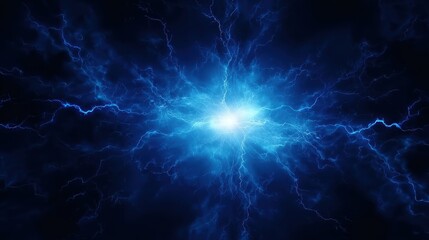 Fototapeta premium Dynamic lightning background in blue tones, perfect for gaming themes, social media, and powerful visuals.