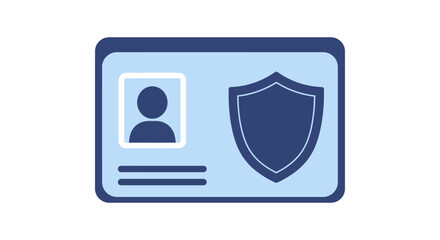 Security badge depicting identity and shield a symbol of verification and access control for trustworthy individuals and data protection perfect for websites