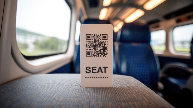 Secure your seat with a modern train ticket, enjoy a smooth ride and scan to verify your travel, making train travel simple and convenient