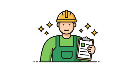 Construction worker holding clipboard checklist showcasing expertise in building inspection suitable for real estate blogs and home renovation guides.