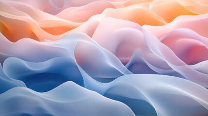 Obraz premium Abstract wavy fabric folds in pastel colors