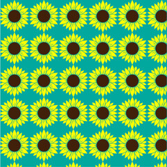 seamless pattern with sunflowers