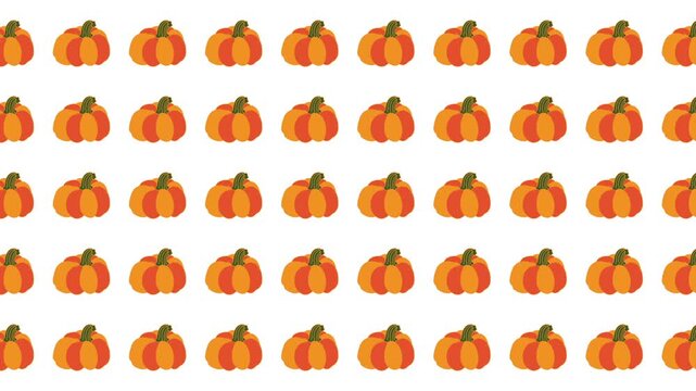 Many small orange pumpkins on a white background pattern. Perfect for fallthemed designs, halloween decorations, harvest festivals, and thanksgiving projects.