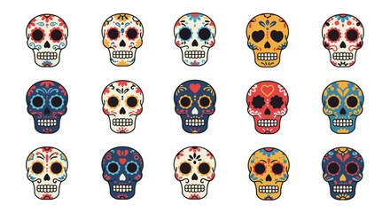 Day of the Dead skulls colorful sugar skull designs ideal for cultural celebrations vibrant artwork capturing tradition and remembrance decorative art projects
