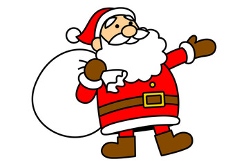 プレゼント袋を背負っているサンタクロース