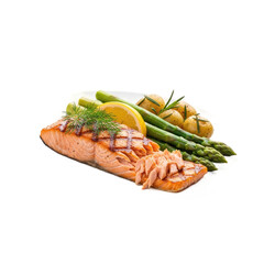 Grilled Salmon with Asparagus and Potatoes