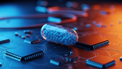 Pill on circuit board with digital elements