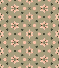 Seamless floral pattern illustration with pink flowers for a spring textile design backdrop