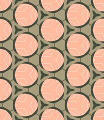 Seamless vintage circular pattern, with pink retro ornament design, abstract background