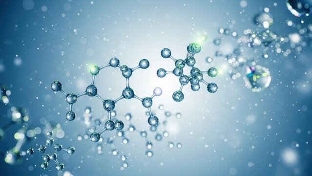 Molecular structure with transparent background - Powered by Adobe