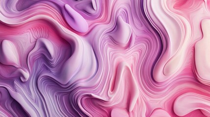 Fototapeta premium Swirling pink, purple, and white abstract patterns resembling liquid flow
