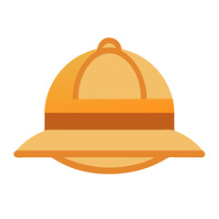 Pith helmet icon with clean line art style