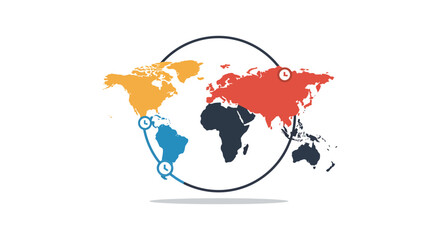 Global business network connecting continents for international trade and cooperation illustrating worldwide partnerships and economic interdependence ideal for business reports.