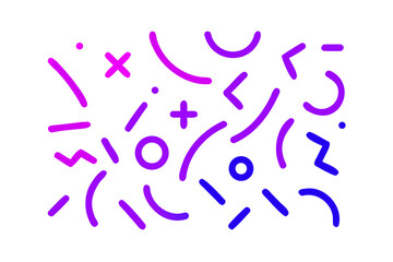 Playful pattern with bold geometric shapes in vibrant purple and blue on white, perfect for backgrounds, textiles, and creative projects