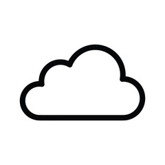 Simple black outline icon of a cloud shape isolated on