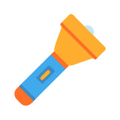 Stylized flashlight illustration on a black background in color