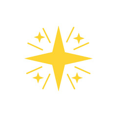 Golden star shining brightly with radiating light beams on white backdrop, symbolizing hope and inspiration, creating a positive and uplifting atmosphere.