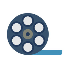 Film reel icon isolated on black background illustration