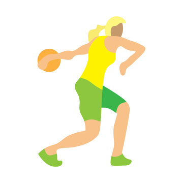 Discus Throw Vector Flat Icon Design