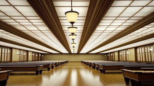 Grand hall with pool tables