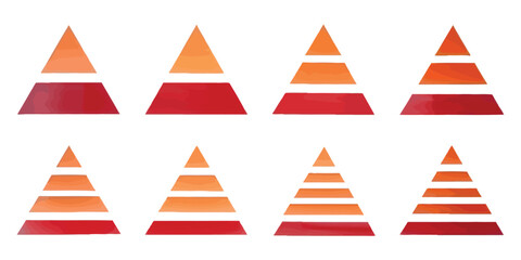Triangular pyramid infographic vector icons, maslow layer diagram, business development chart, pyramid vector illustration