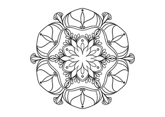 Mandala flower meditation coloring art