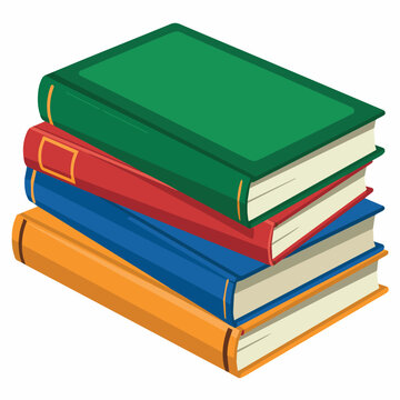 Stack of colorful books vector illustration for education library and reading concept graphic design element 100
