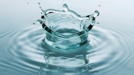 Water drop splash forming crown
